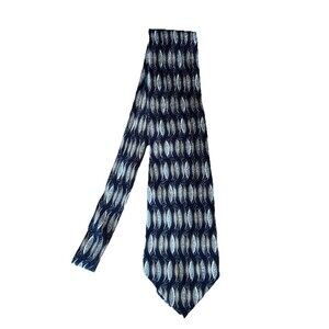 Vintage Pierre Cardin Men's Necktie Tie Silk   Geometric Black Gold Neutrals